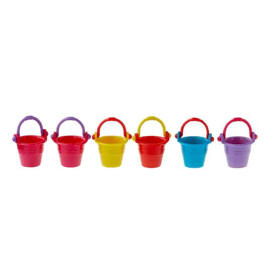 12 Packs: 6 ct. (72 total) Mini Bright Plastic Buckets by Make Market&#xAE;
